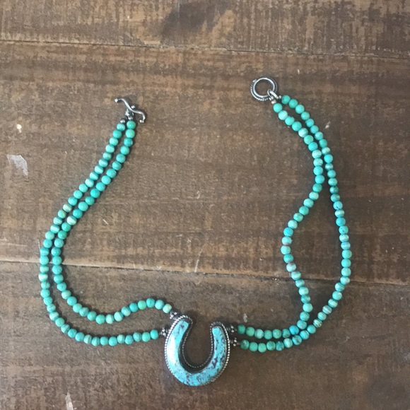 Gale Self designer hallmarked sterling silver turquoise bead choker necklace - Picture 9 of 9